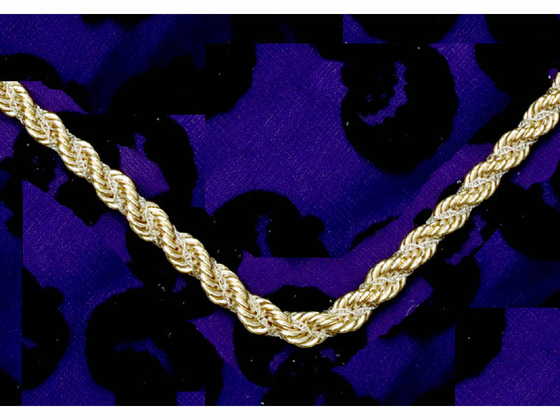 Appraisal: GOLD ROPE CHAIN k yellow gold graduated width chain with