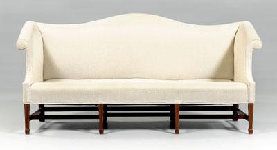 Appraisal: George III camel-back sofa arched back and rolled arms inlaid