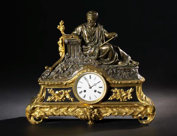 Appraisal: Attractive Napoleon III Gilt- and Patinated Bronze and Polished Black