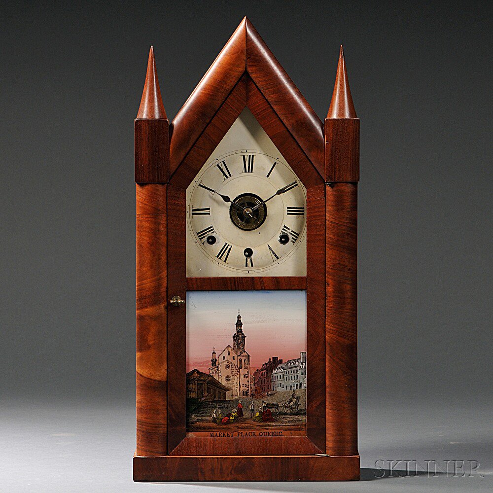 Appraisal: Chauncey Boardman Triple Fusee Sharp Gothic or Steeple Clock Bristol