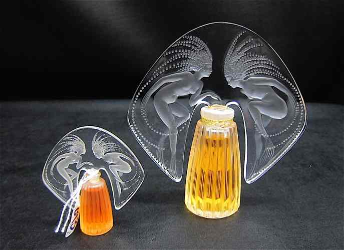 Appraisal: SET OF TWO LALIQUE ''ONDINES'' FLACON COLLECTION PERFUMES edition clear