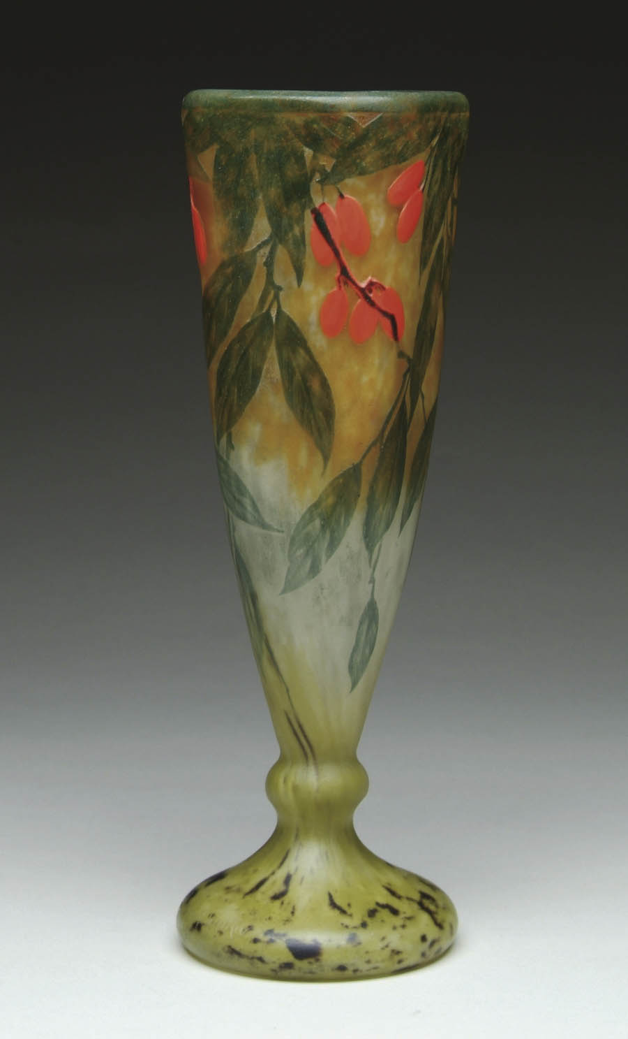 Appraisal: DAUM FRENCH CAMEO VASE Fine vase with padded and wheel-carved