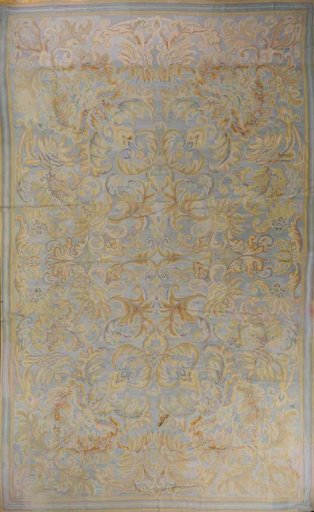 Appraisal: LARGE SPANISH SAVONNERIE CARPET The pale blue field worked with