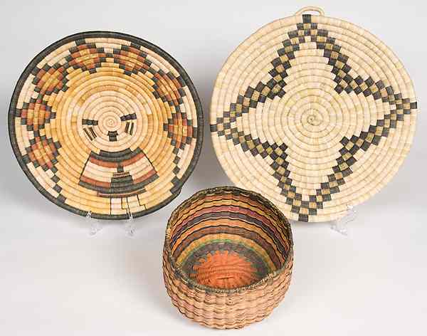 Appraisal: Hopi Second and Third Mesa Baskets lot of including two