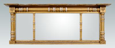 Appraisal: Federal gilt wood overmantel mirror split turnings and applied composition