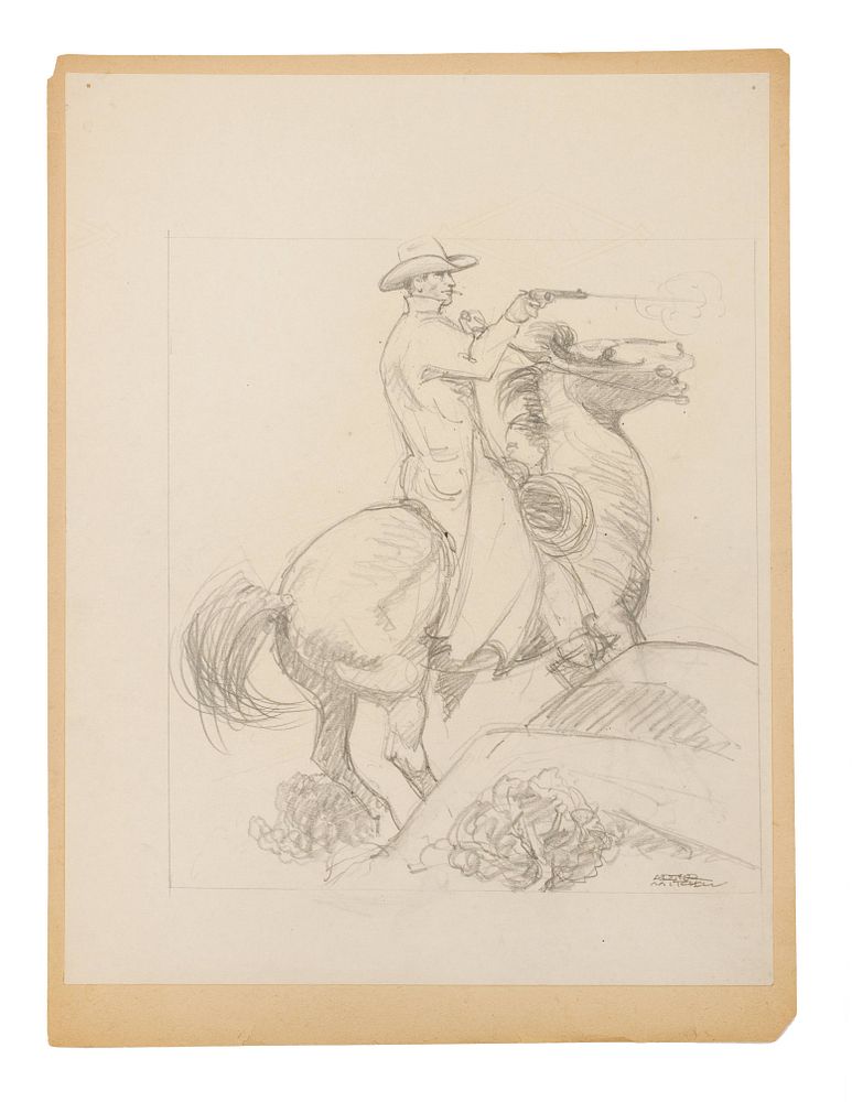 Appraisal: Arthur Roy Mitchell American - Cowboy on Rearing Horse Arthur