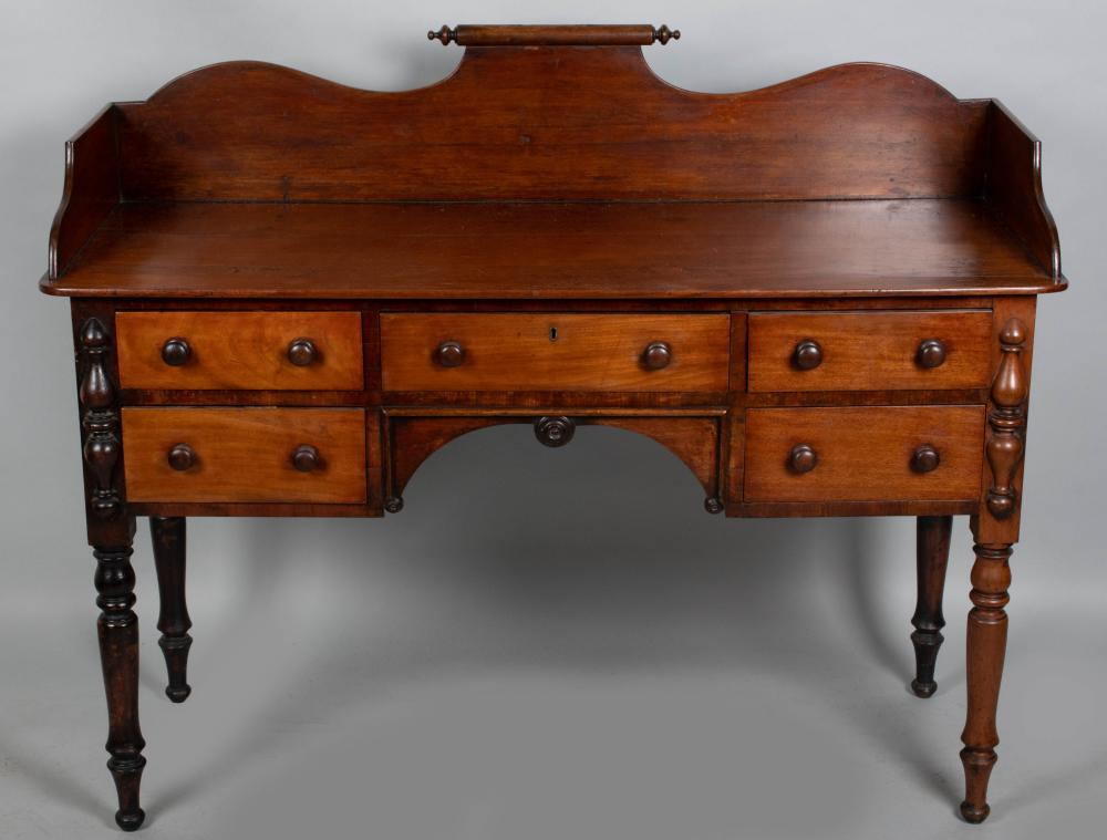 Appraisal: LATE FEDERAL MAHOGANY SIDEBOARD SECOND QUARTER TH CENTURY the rectangular