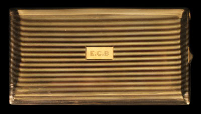 Appraisal: Gold Cartier cigarette case rectangular with ribbed decoration central plain