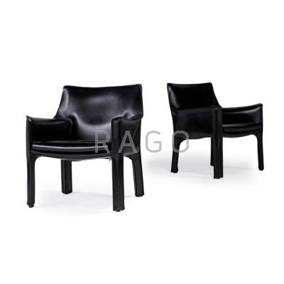 Appraisal: MARIO BELLINI b CASSINA Pair of Cab lounge chairs Italy