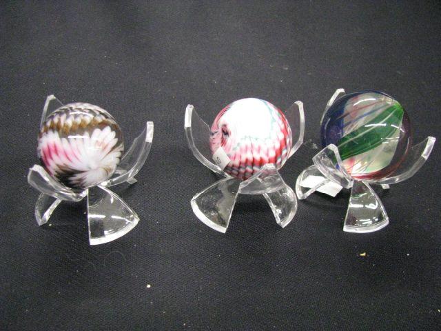 Appraisal: Trio of Art Glass Marbles