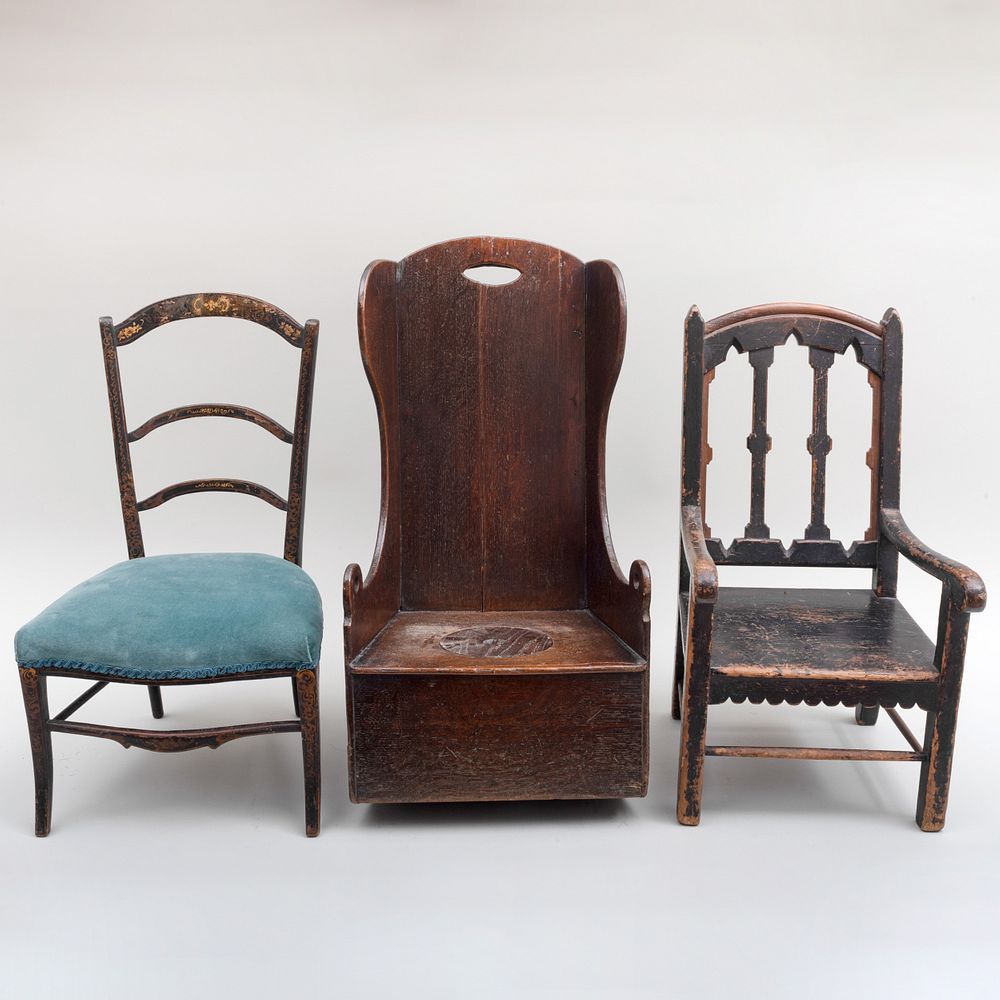 Appraisal: Group of Three Child's Chairs The largest x x in