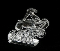 Appraisal: A Steuben Glass Figurine of a Leaping Gazelle A signed