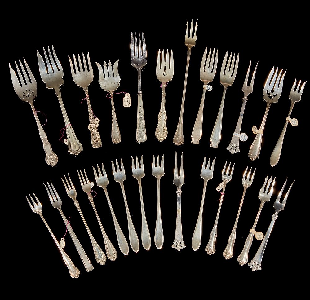 Appraisal: Assorted Silver Forks assorted sterling forks comprising sardine forks cold