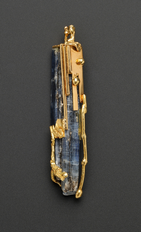 Appraisal: Artist Designed kt Gold and Kyanite Pendant Roland Schad France