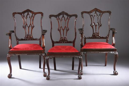 Appraisal: SET EIGHT GEORGE II STYLE DINING CHAIRS th century two