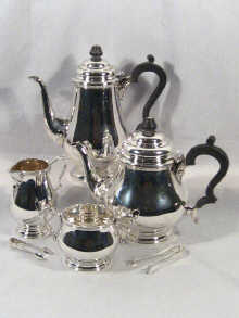 Appraisal: A good four piece silver coffee tea set hallmarked Sheffield