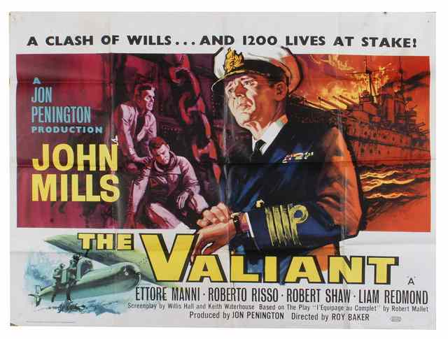 Appraisal: THE VALIANT United Artists war starring John Mills British quad