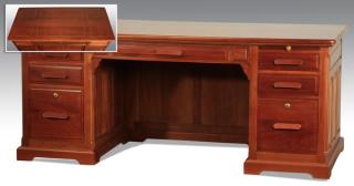 Appraisal: Custom crafted walnut executive desk w Custom crafted walnut executive