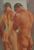 Appraisal: Daniel Boza American - Two nudes Oil on canvas signed