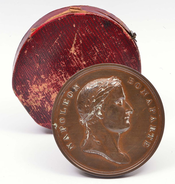 Appraisal: Cast bronze medalcommemorating the achievements of Napoleon Bonaparte cm diameter