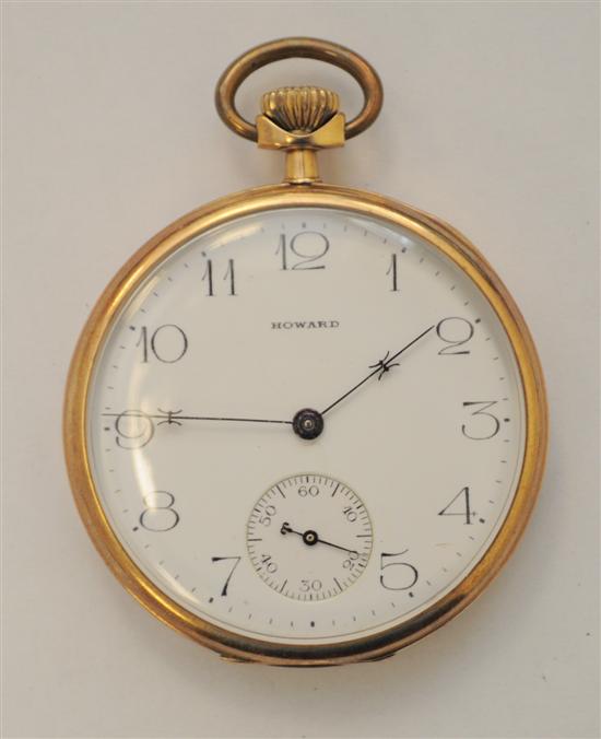 Appraisal: Howard Pocket Watch K yellow gold dial stamped ''Howard'' open