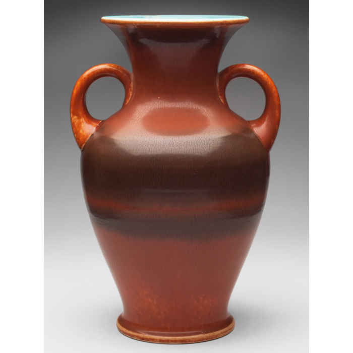 Appraisal: Rookwood vase double handled shape covered in a multi-toned brown