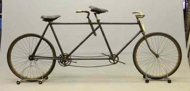 Appraisal: c Male Male tandem bicycle Restoration project needs period saddles