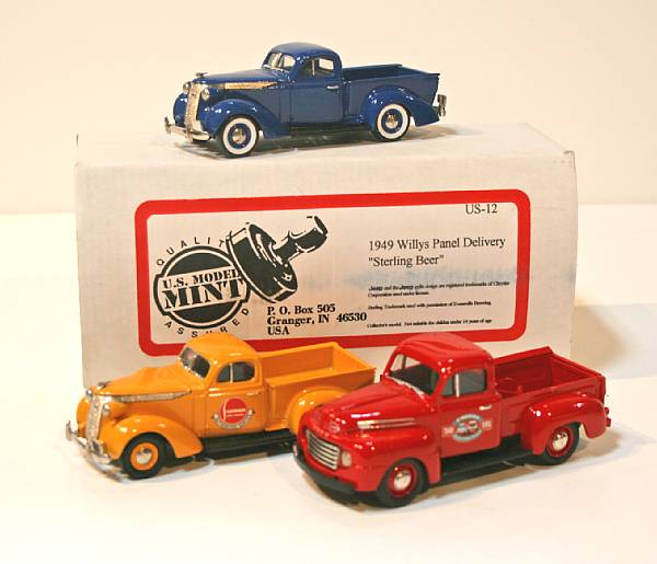 Appraisal: US Mint Metal Model Cars Lot of Chevrolets amp Willys