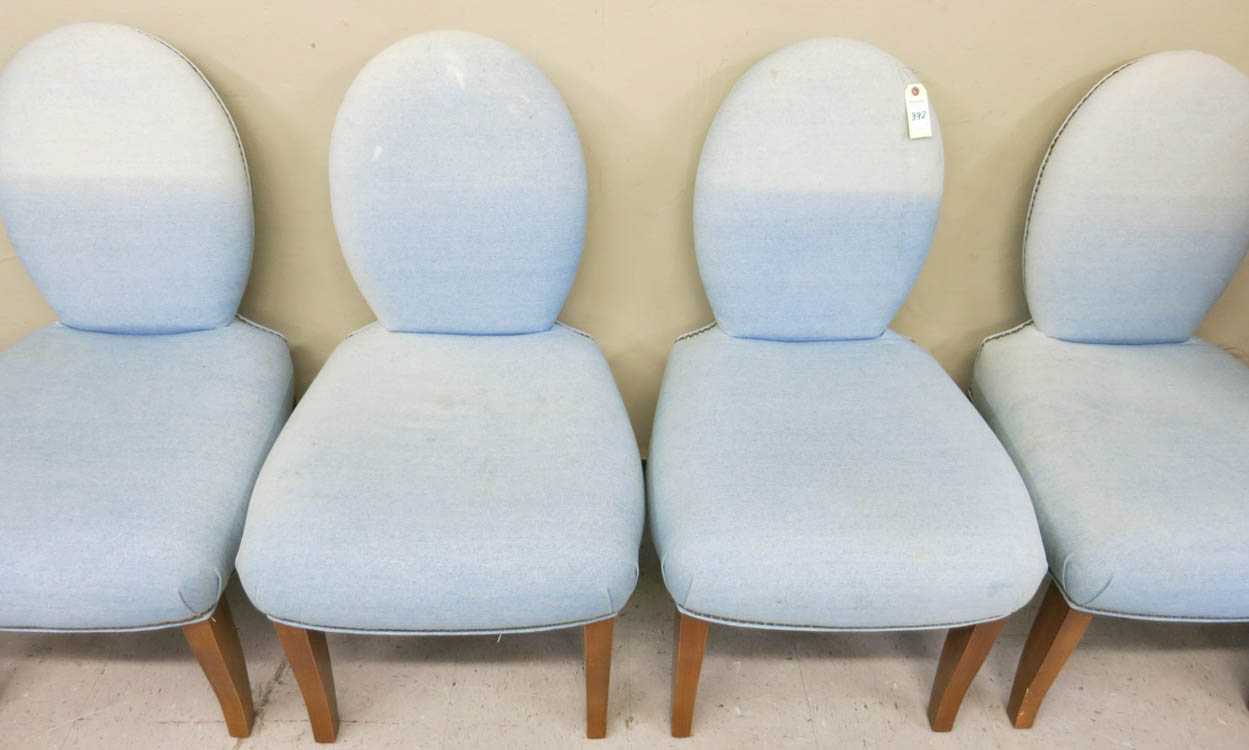 Appraisal: A SET OF SIX UPHOLSTERED DINING CHAIRS Donghia Furniture Co