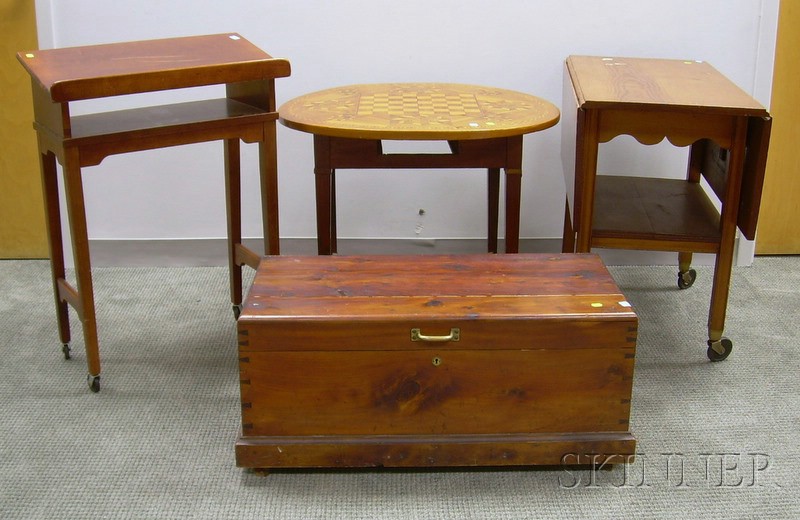 Appraisal: Four Pieces of Assorted Furniture and Accessories a small cedar