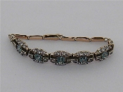 Appraisal: An Art Deco blue topaz line bracelet the five graduated