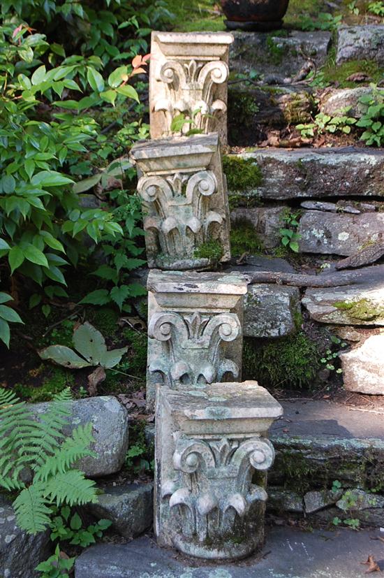 Appraisal: SET FOUR GLAZED TERRA COTTA CAPITALS