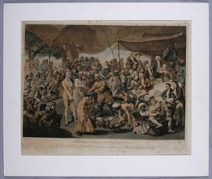 Appraisal: After John Zoffany Colonel Mordaunt's Cock Match London Circa Hand-Colored