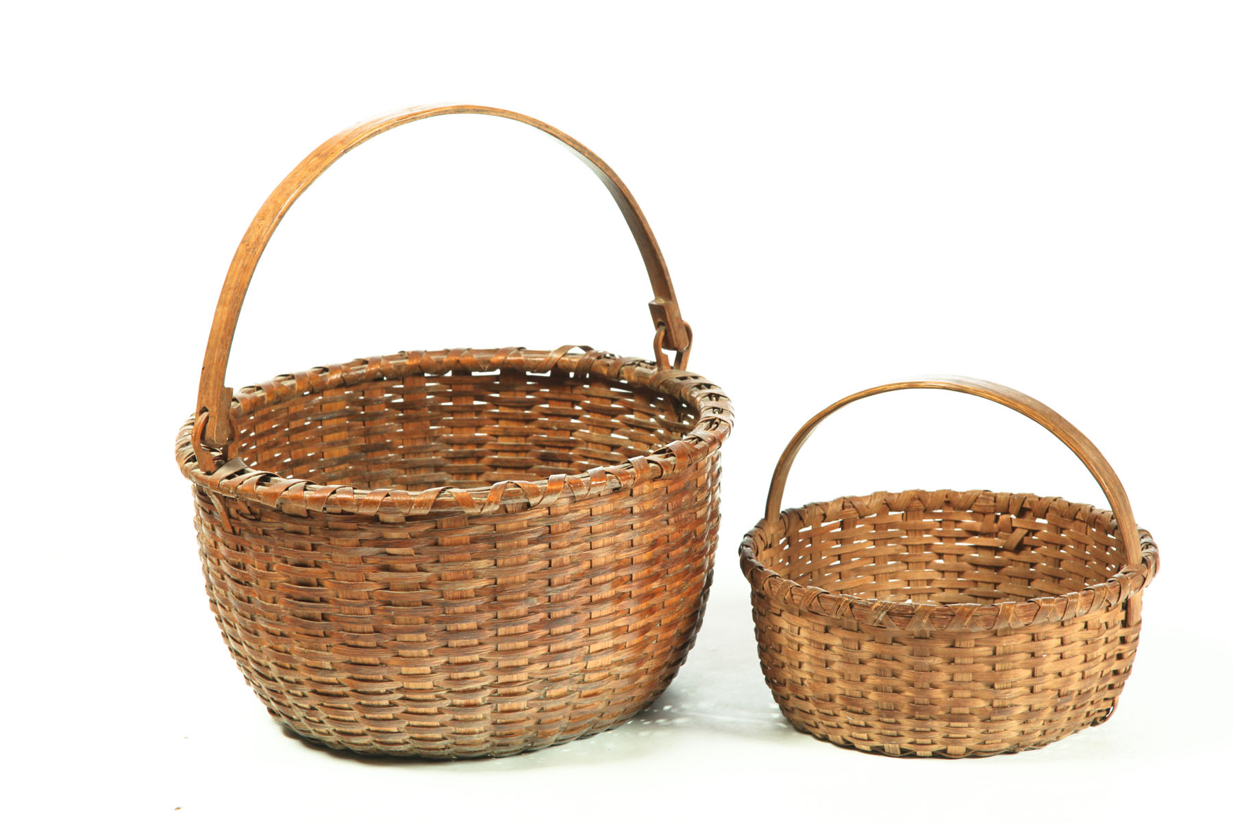 Appraisal: TWO BASKETS American late th-early th century woven splint The