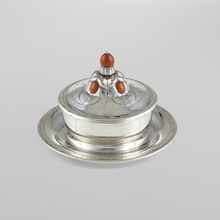 Appraisal: Georg Jensen BUTTER DISH AND COVER MODEL Denmark sterling silver