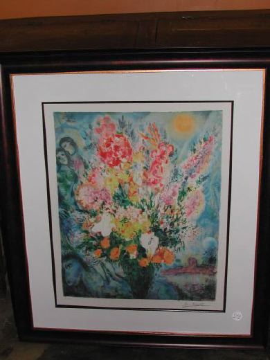 Appraisal: After Marc Chagall Russian French - Bright Yellow Bouquet limited