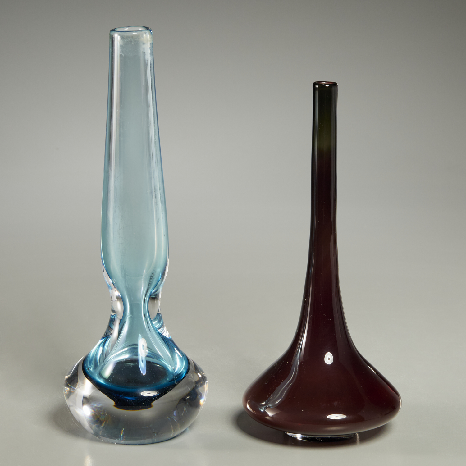 Appraisal: NILS LANDBERG FOR ORREFORS UNIQUE EXPO VASES c s Sweden