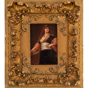 Appraisal: A Gebr der Heubach Painted Porcelain Plaque after Friedrich Paul