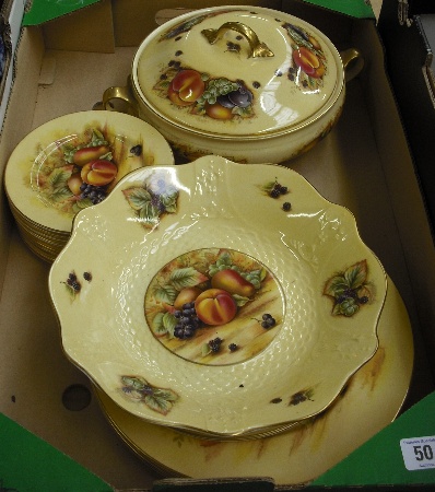 Appraisal: A Collection of Aynsley Orchard Gold Comprising dinner plates side