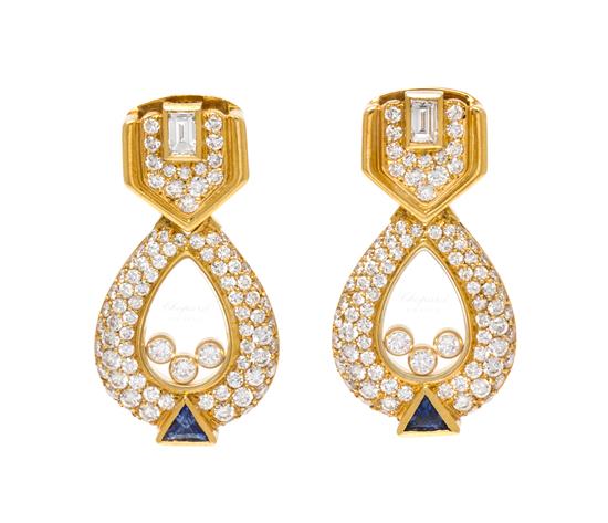 Appraisal: Sale Lot A Pair of Kart Yellow Gold Diamond and