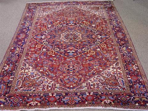 Appraisal: PERSIAN HAND WOVEN AHAR HERIZ RUG - X