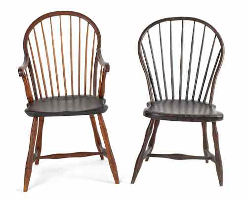 Appraisal: Two Pennsylvania bowback Windsor chairs ca