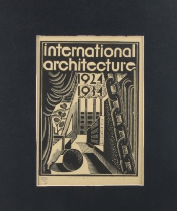 Appraisal: Woodblock print executed for the cover of International Architecture -