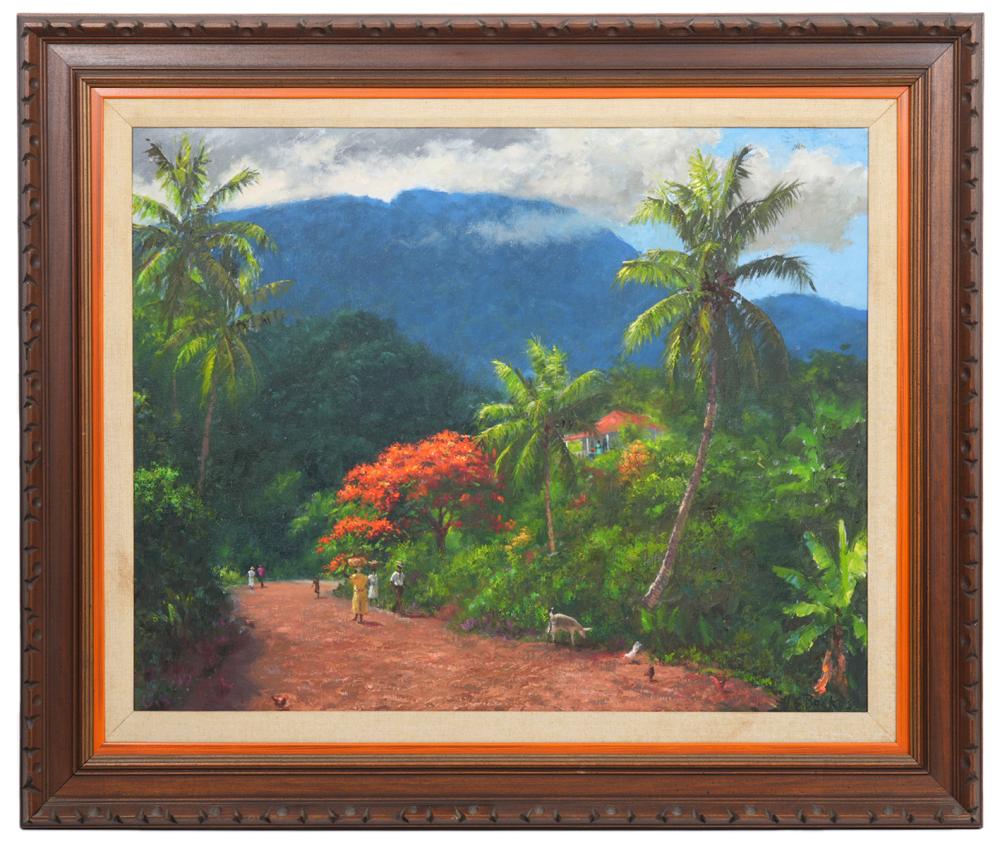 Appraisal: BEANIE BACKUS 'BLUE MOUNTAIN JAMAICA' OIL PAINTINGAlbert Beanie Backus American