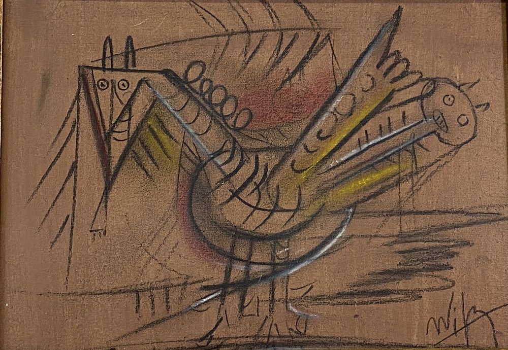 Appraisal: Possibly Wilfredo Lam Mixed Media on board Possibly Wilfredo Lam