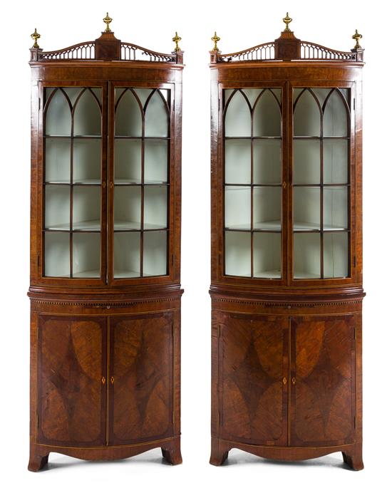 Appraisal: Sale Lot A Pair of George III Mahogany Corner Cabinets