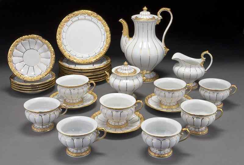 Appraisal: Pc Meissen porcelain tea and dessert service including teapot covered