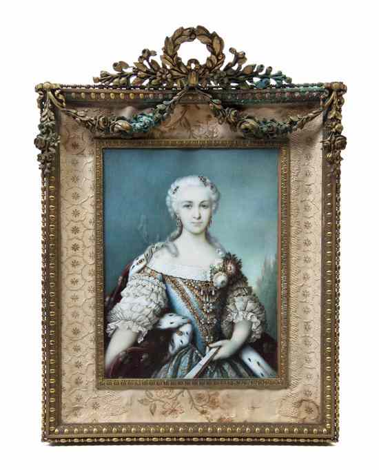 Appraisal: A Continental Portrait Painting on Ivory depicting Marie Therese with