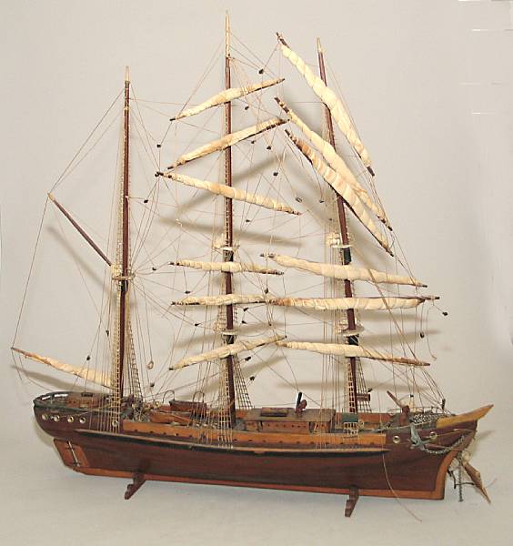 Appraisal: A three-masted model of a sailing ship North Star first