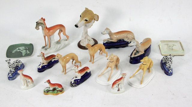 Appraisal: A collection of fifteen ceramic whippets th and th Century